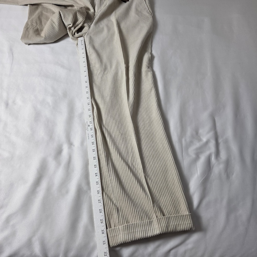 Inserch Cream Corduroy Pants Flat Front Cuff 38 X 32 Preppy Old Money Professor - Picture 3 of 6